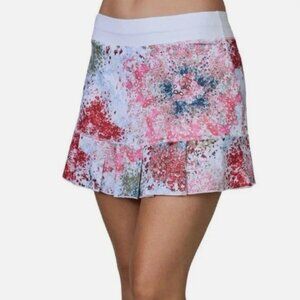 SOFIBELLA UV Colors 14" Murano pink red skirt Skort tennis pickleball sz L